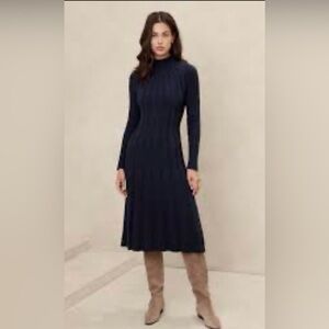 Banana Republic navy ribbed midi dress. XS.